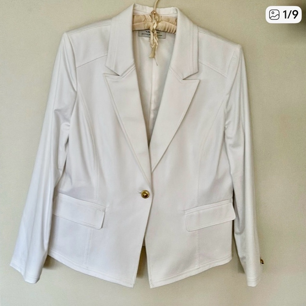 TAHARI A.S. LEVINE Jacket Blazer Single Gold Button Lined Sz 14-16 PERFECT